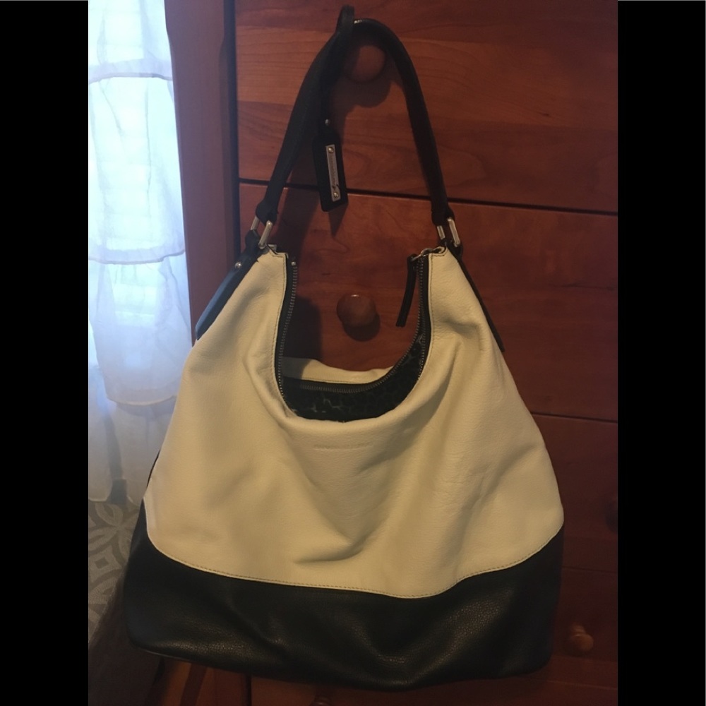 Banana Republic Black & White Hobo Handbag